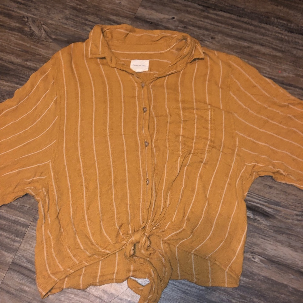 American Eagle crop top flannel shirt